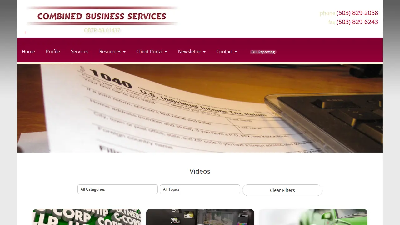 Combined Business Services page