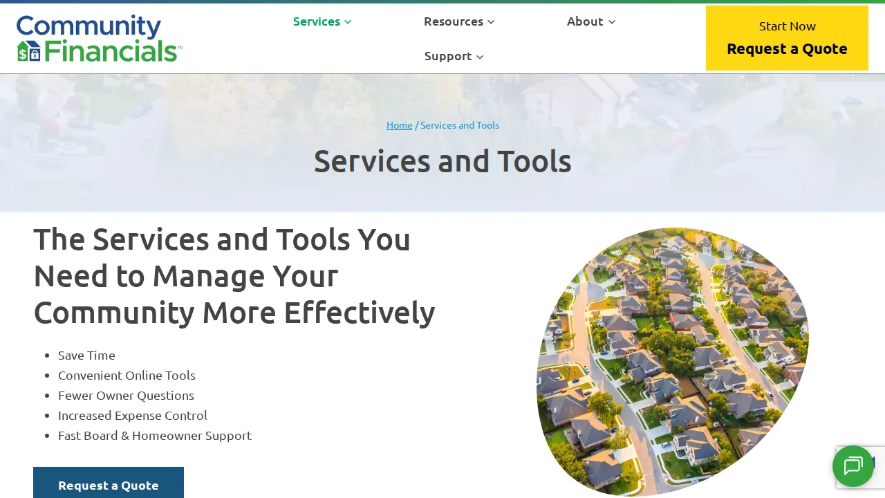 Community Financials page