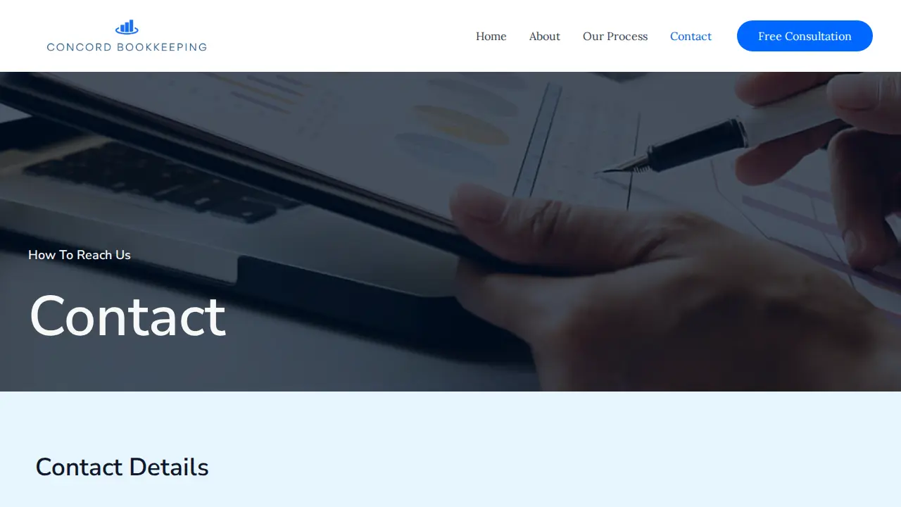 Concord Bookkeeping page