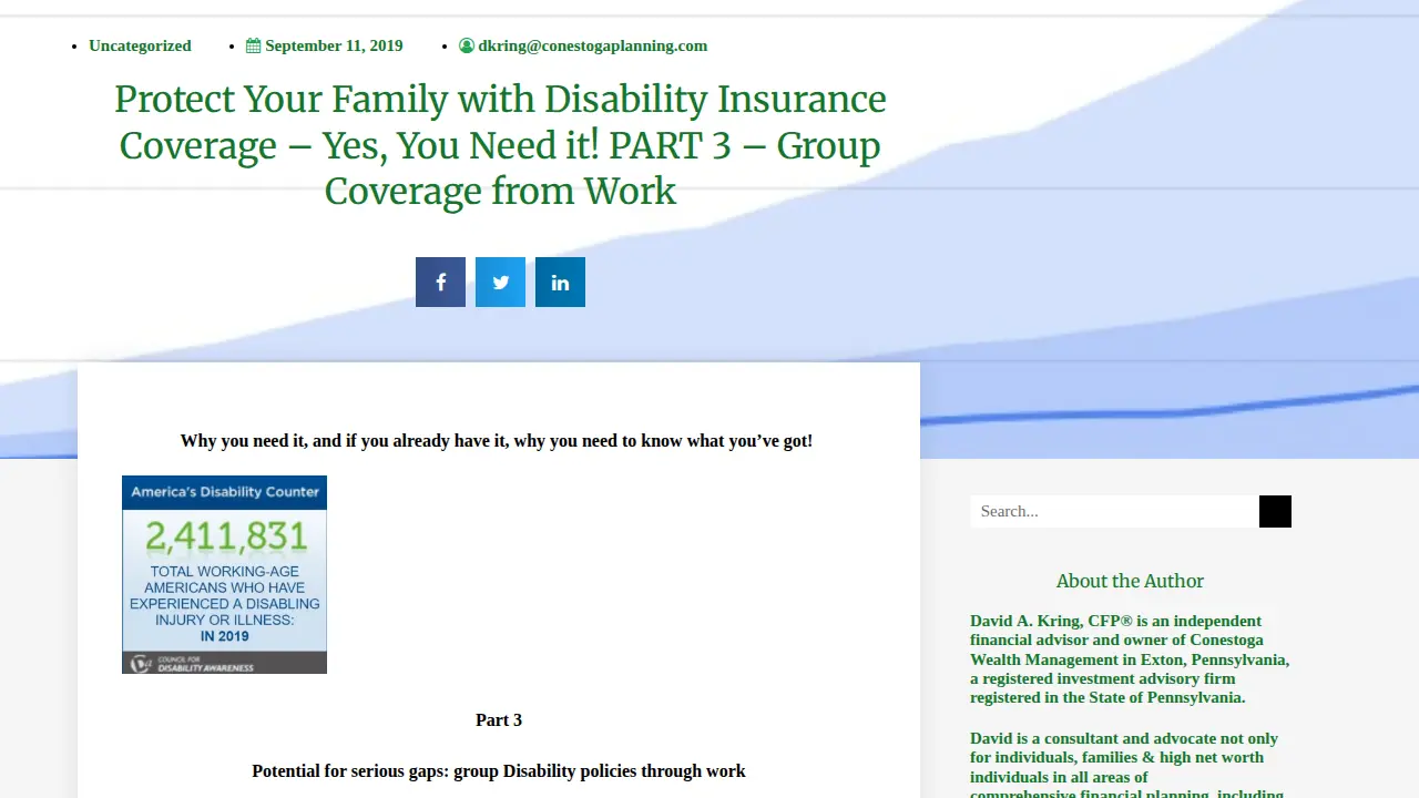 Conestoga Wealth Management page