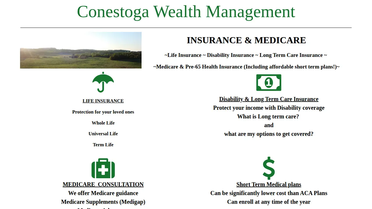 Conestoga Wealth Management page