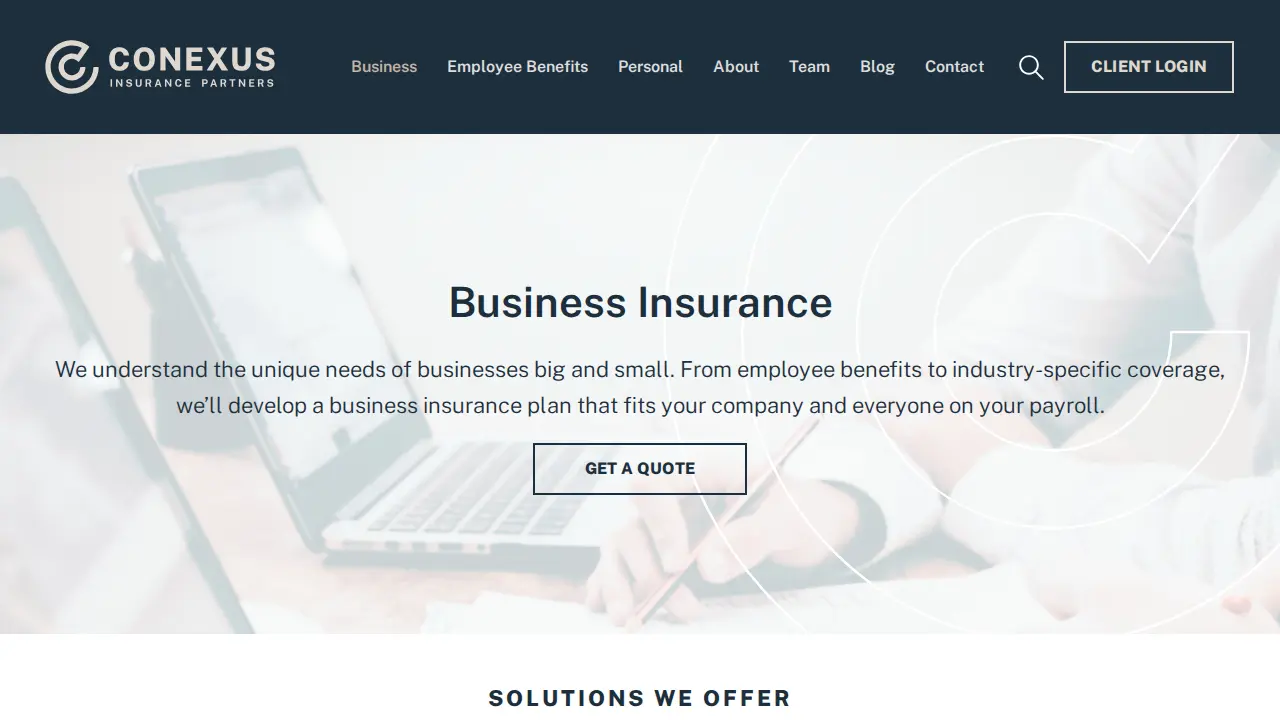 Conexus Insurance page