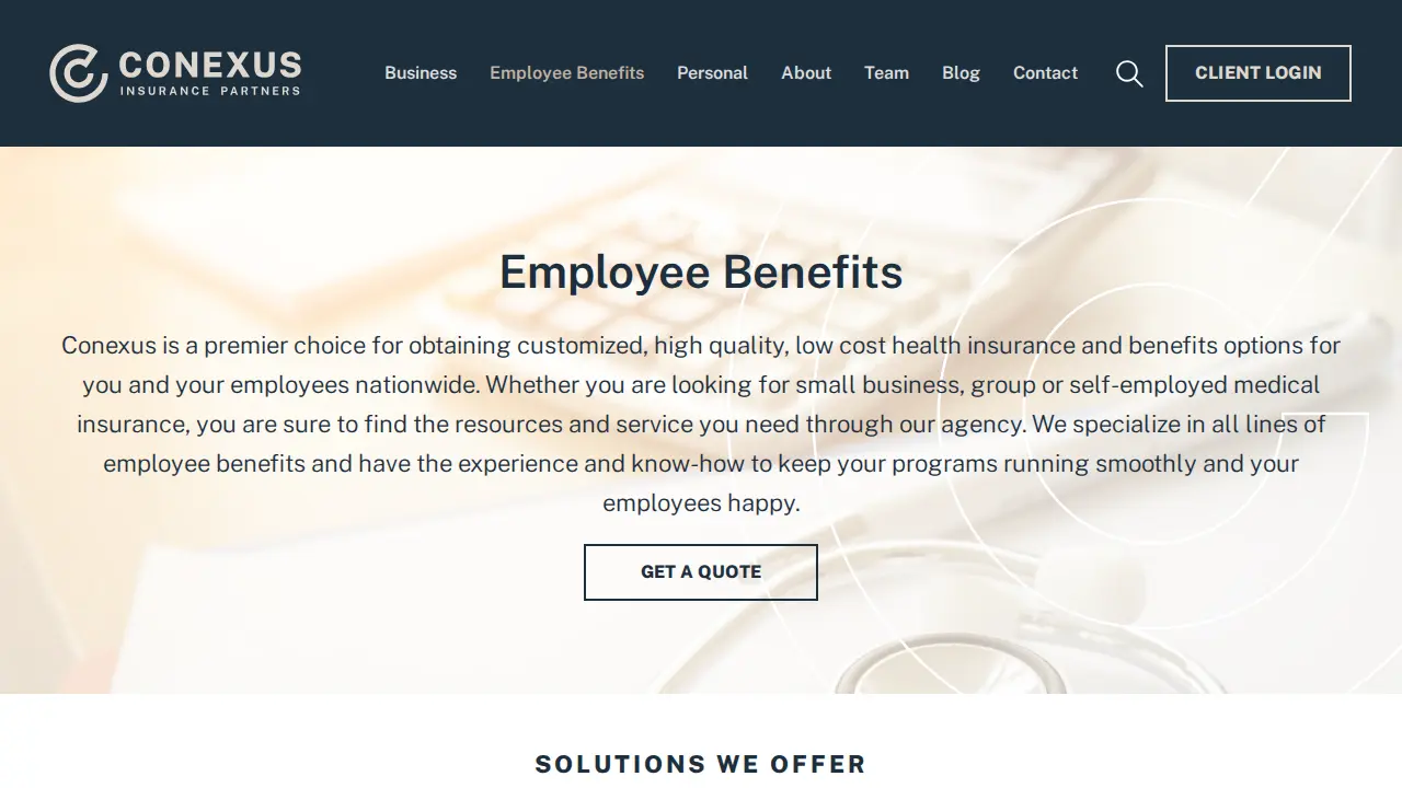 Conexus Insurance page