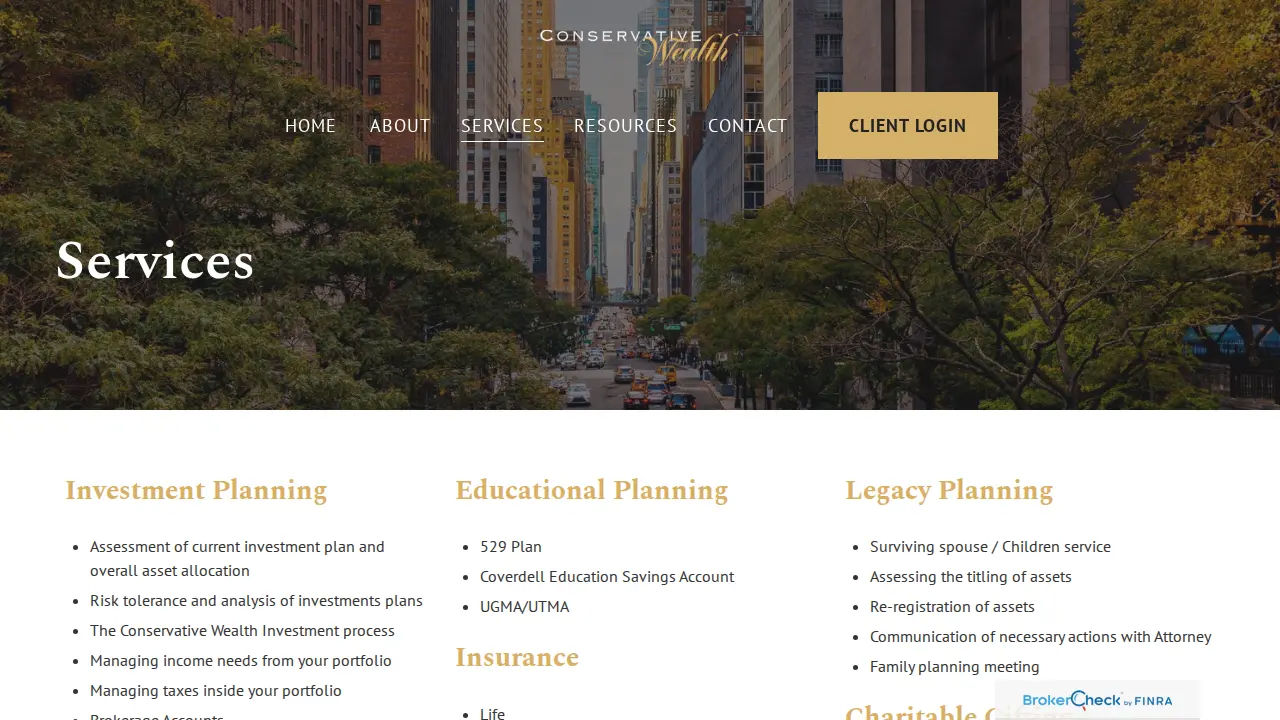 Conservative Wealth page