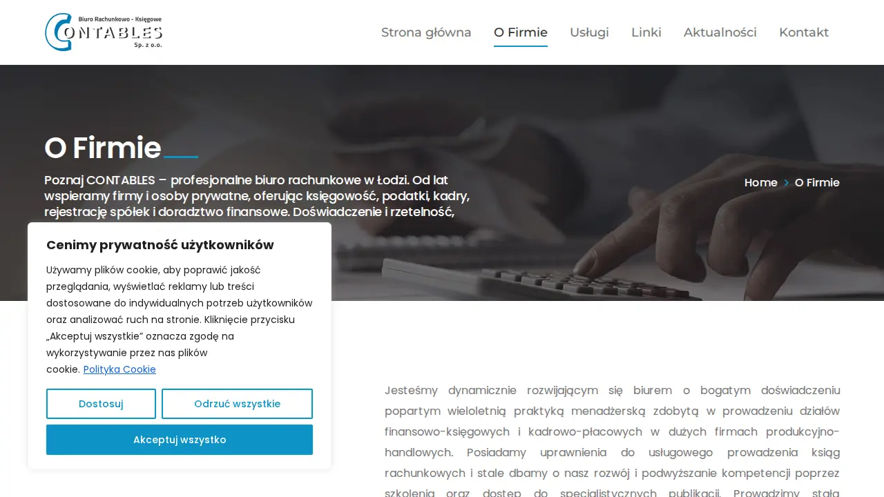 CONTABLES – Biuro Rachunkowe Łódź, Księgowość i Kadry page