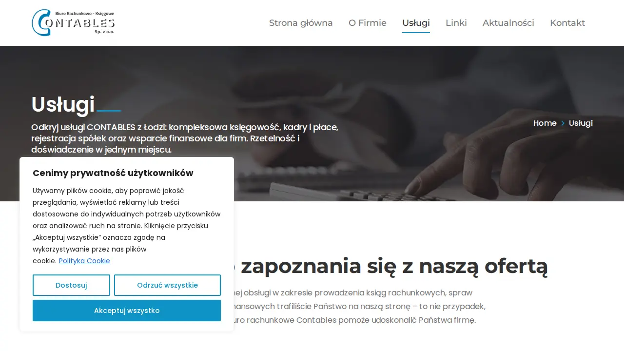 CONTABLES – Biuro Rachunkowe Łódź, Księgowość i Kadry page