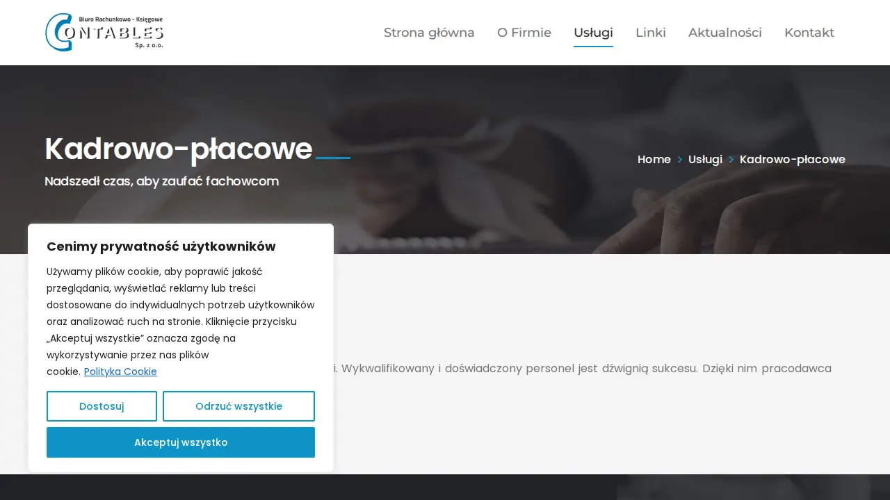 CONTABLES – Biuro Rachunkowe Łódź, Księgowość i Kadry page