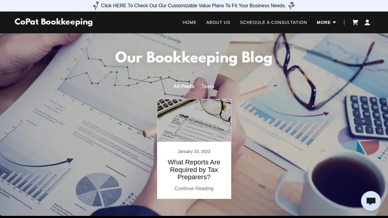CoPat Bookkeeping page