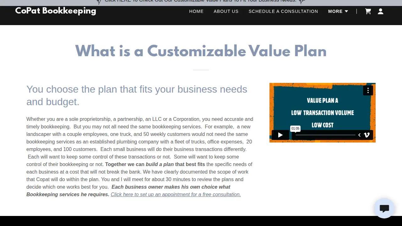 CoPat Bookkeeping page