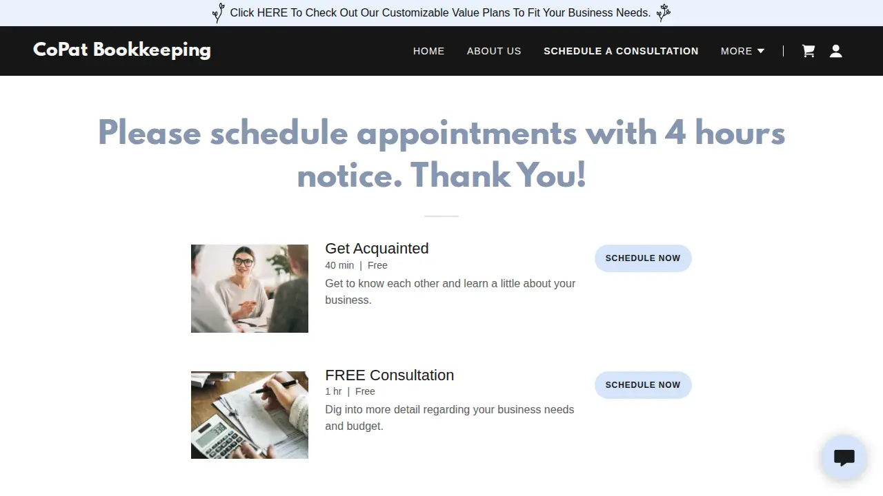 CoPat Bookkeeping page