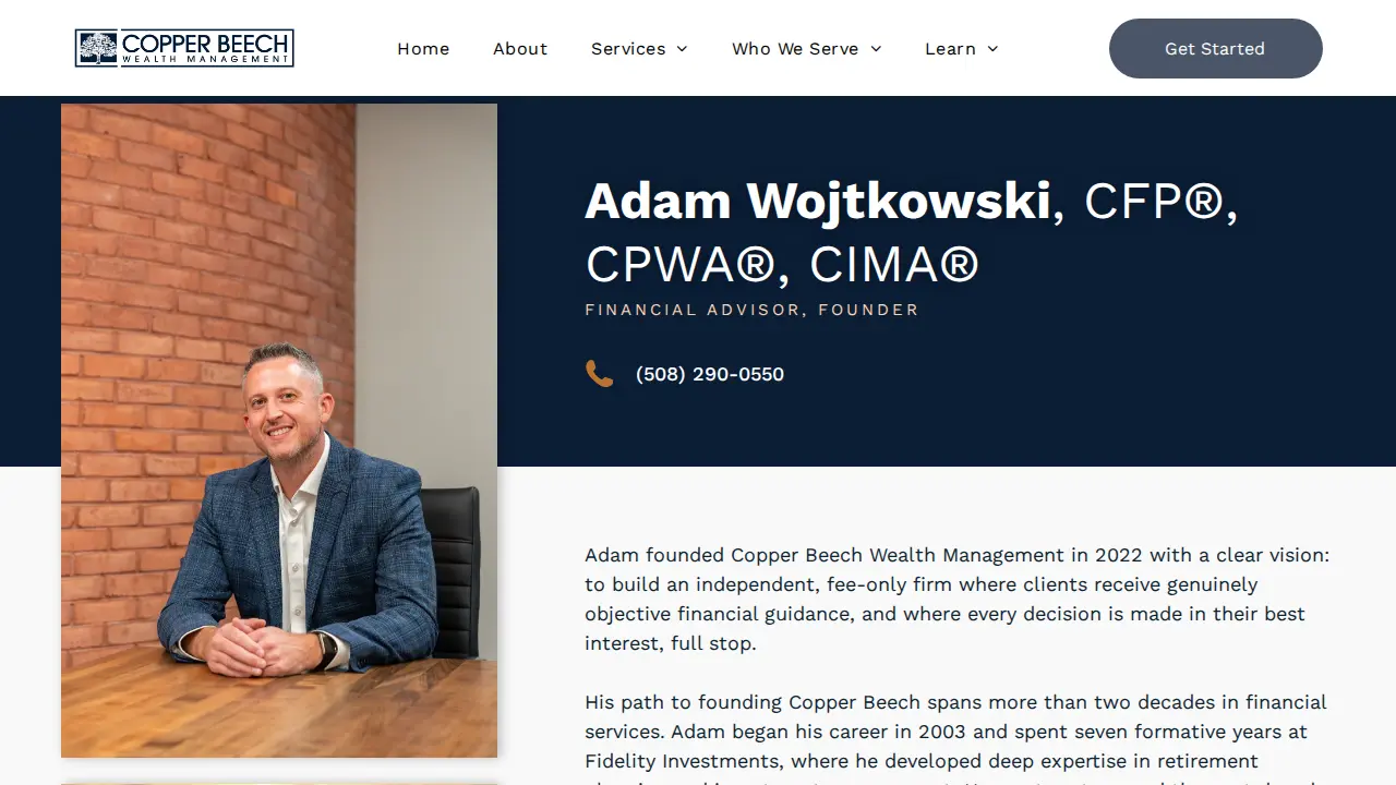 Copper Beech Wealth Management page