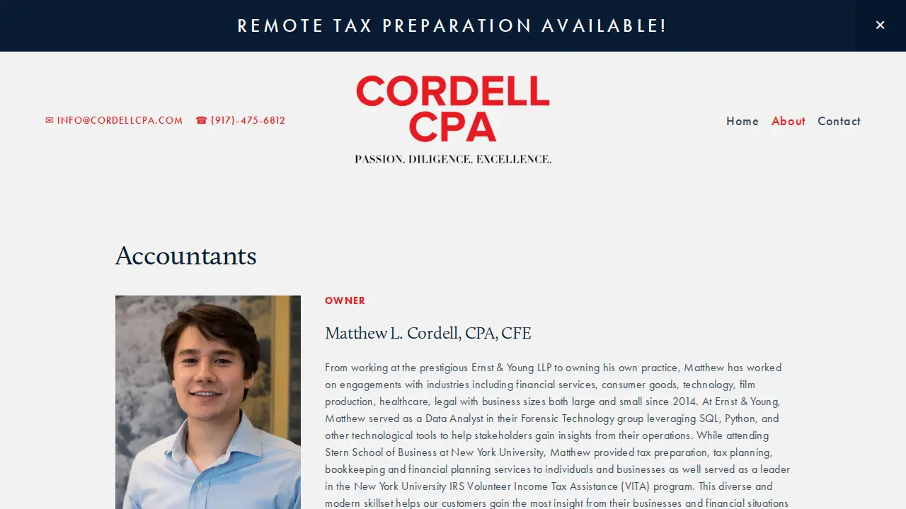 Cordell CPA page