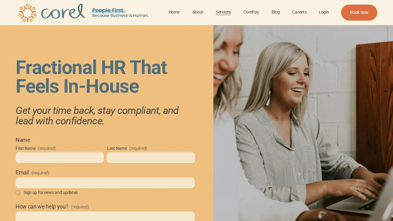 Corel Consulting page