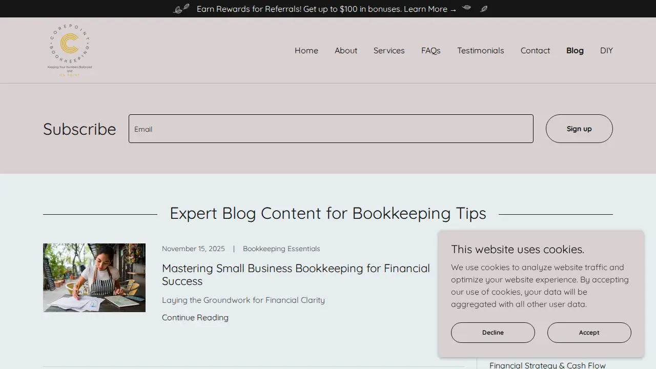 CorePoint Bookkeeping, Ltd. page