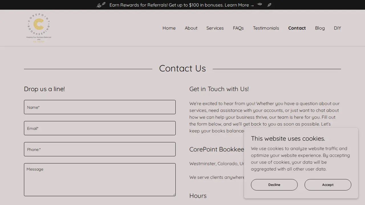 CorePoint Bookkeeping, Ltd. page