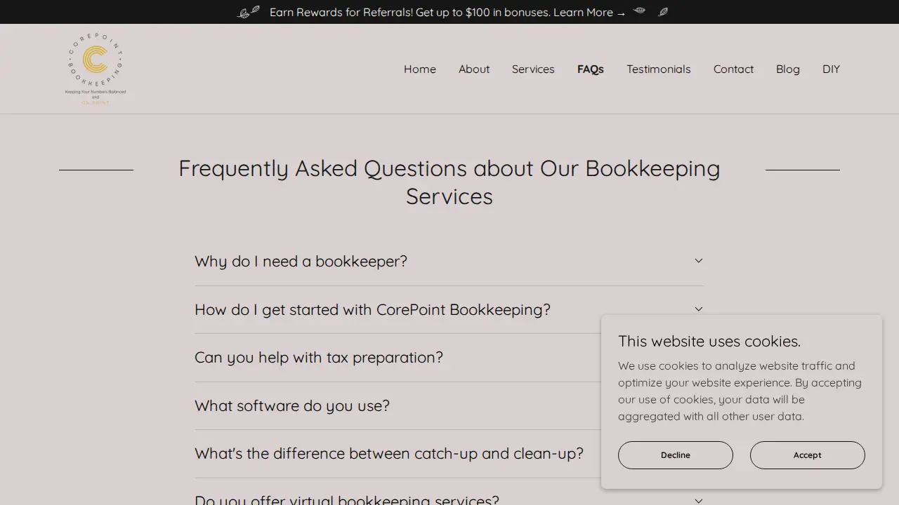 CorePoint Bookkeeping, Ltd. page