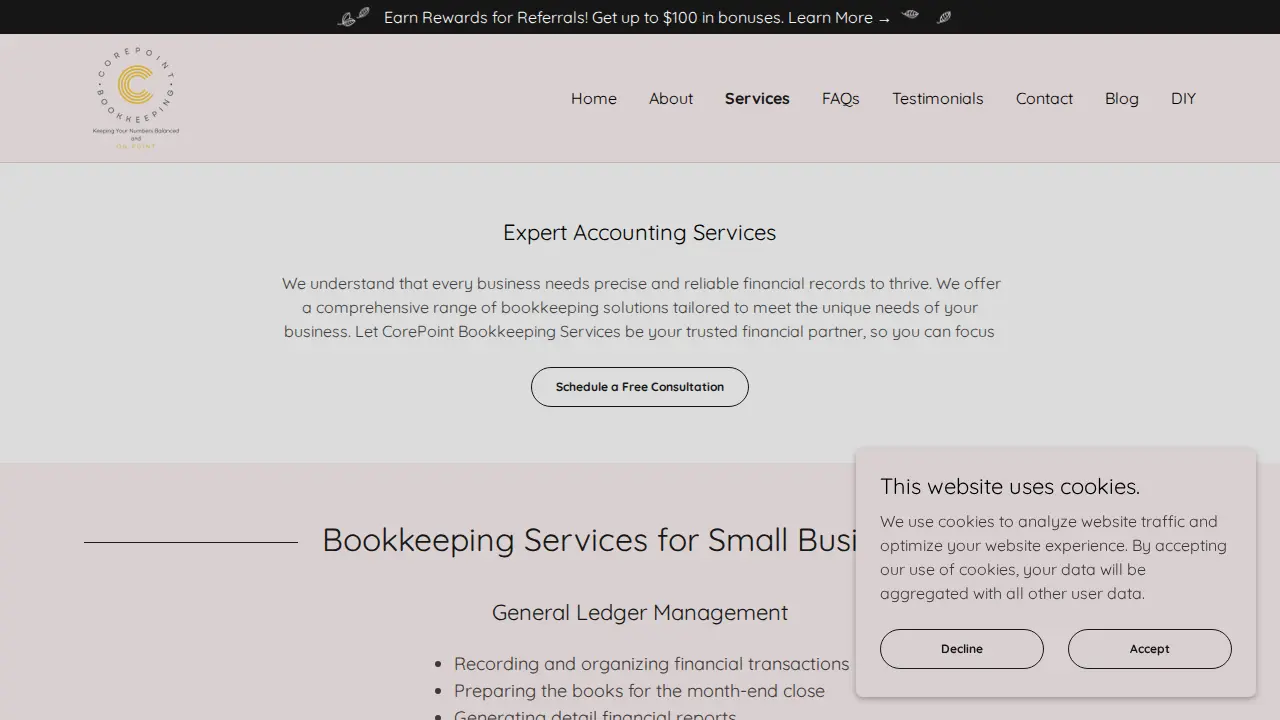 CorePoint Bookkeeping, Ltd. page
