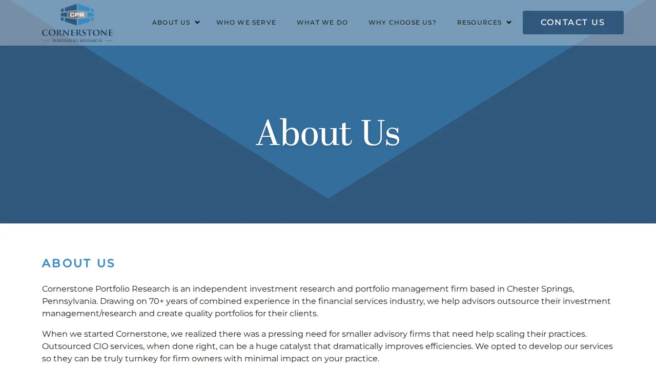 Cornerstone Portfolio Research