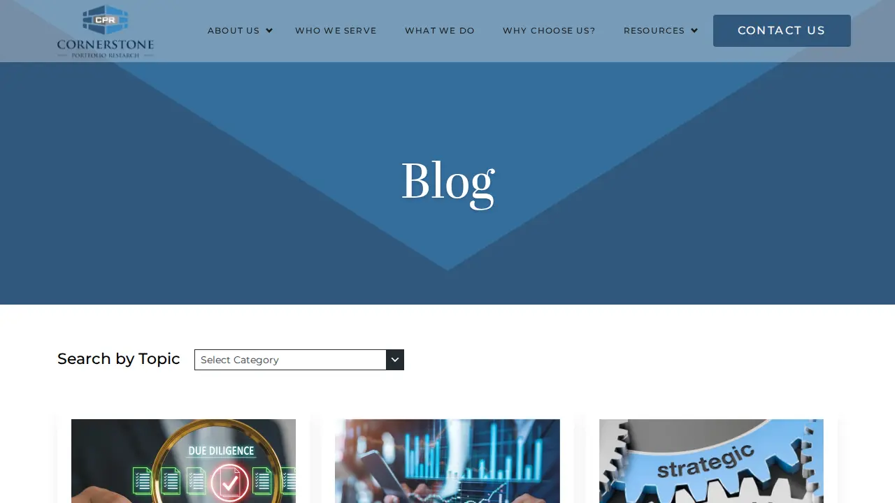 Cornerstone Portfolio Research page