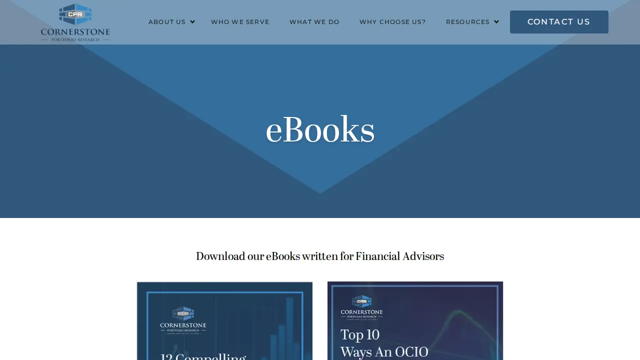 Cornerstone Portfolio Research page
