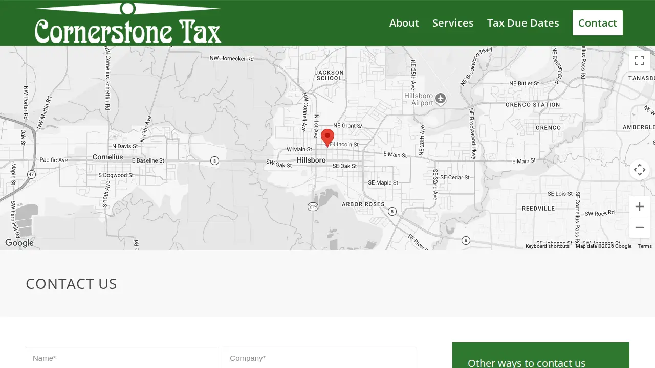 Cornerstone Tax page