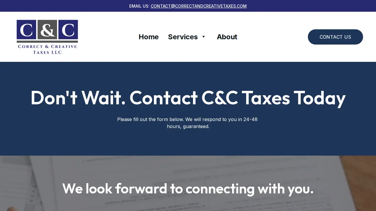 Correct and Creative Taxes LLC page