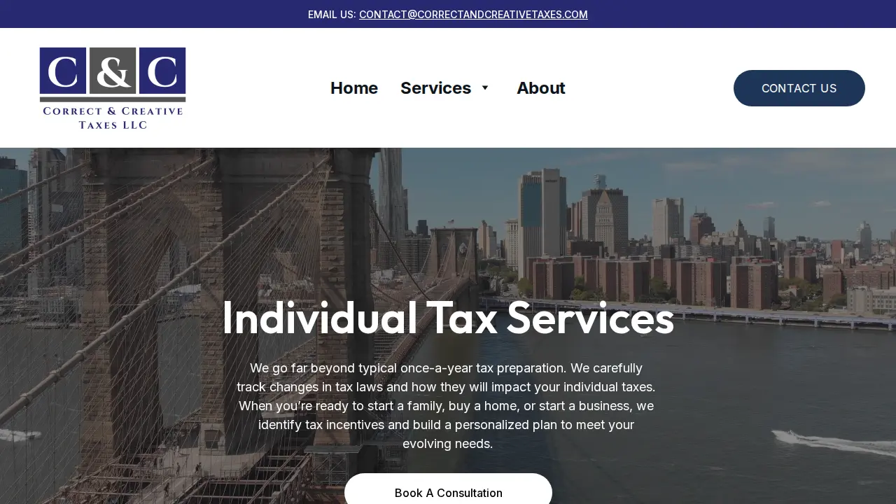 Correct and Creative Taxes LLC page