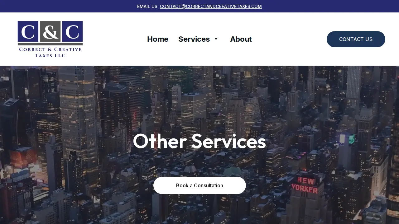 Correct and Creative Taxes LLC page
