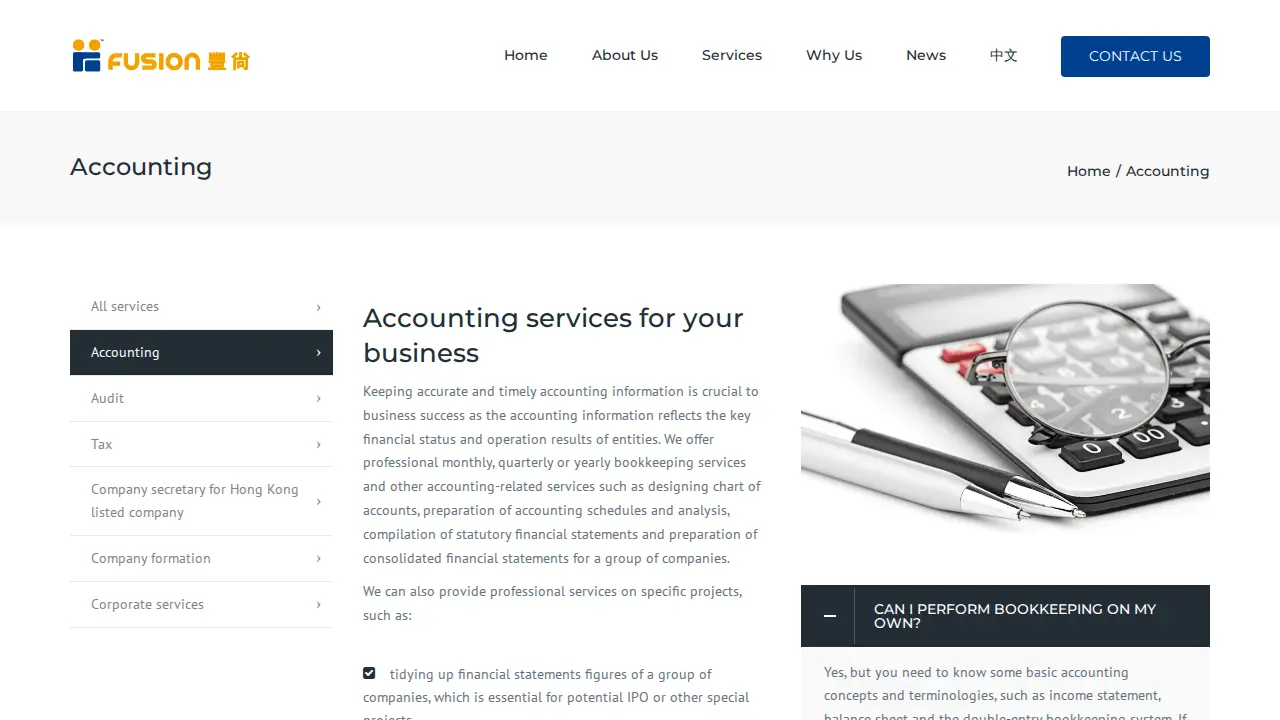 Fusion Certified Public Accountants page