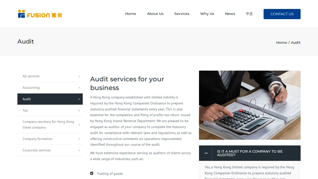 Fusion Certified Public Accountants page