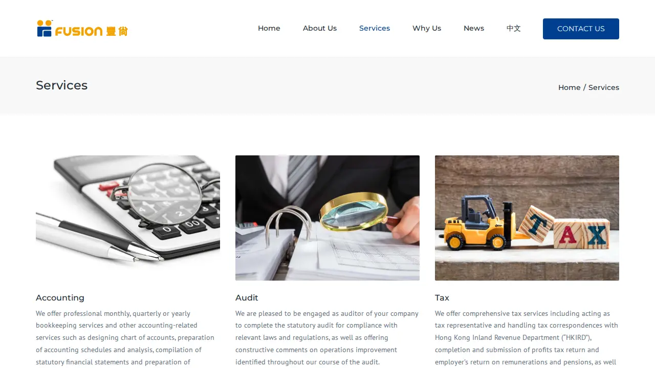 Fusion Certified Public Accountants page