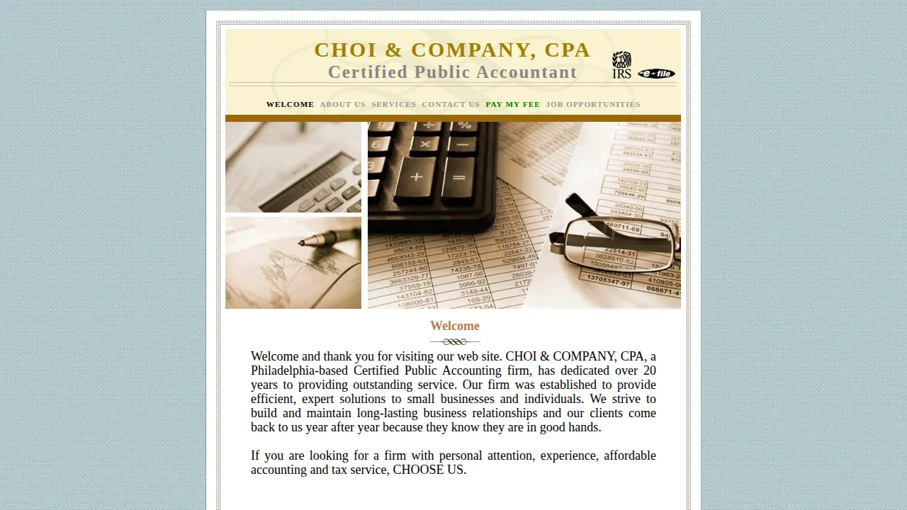 Choi & Company, CPA website