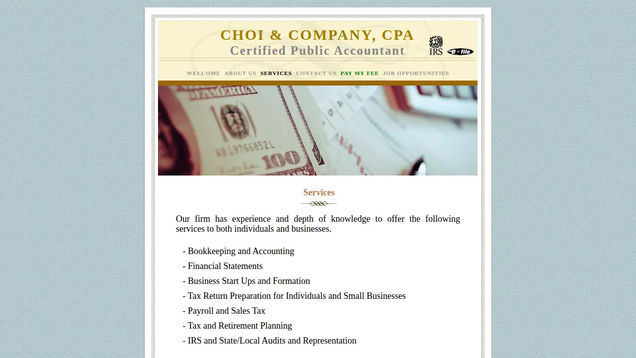 Choi & Company, CPA page