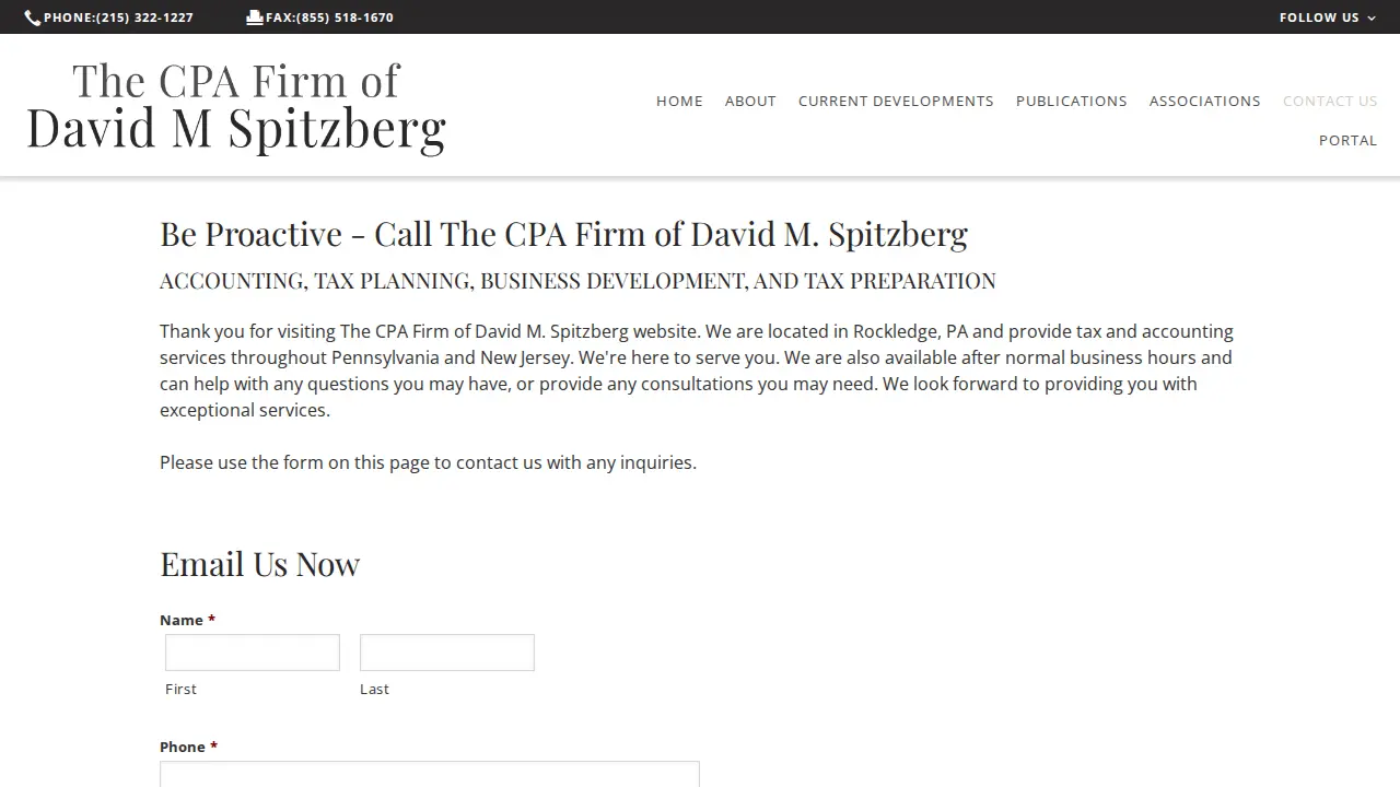 The CPA Firm of David M Spitzberg page