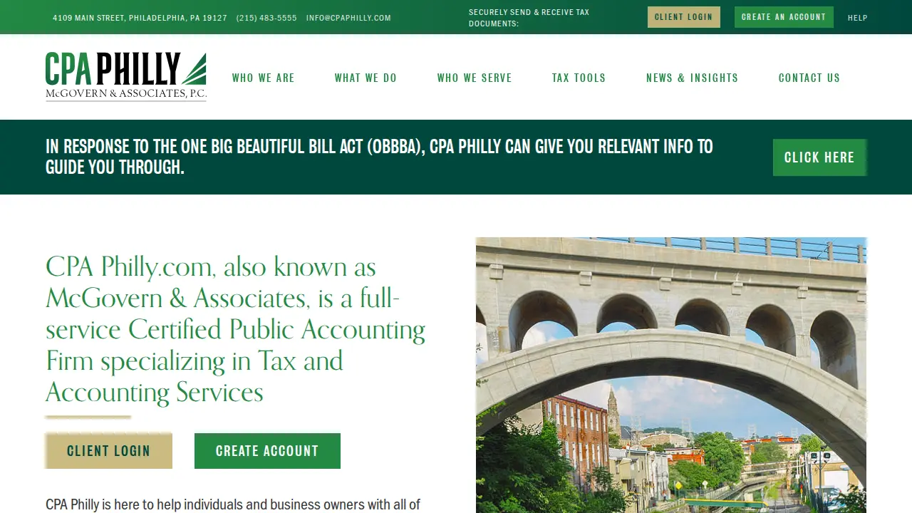 CPA Philly - McGovern & Associates P.C. website