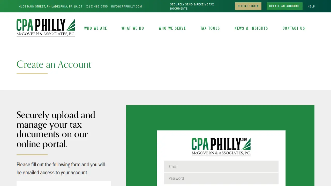 CPA Philly - McGovern & Associates P.C. page