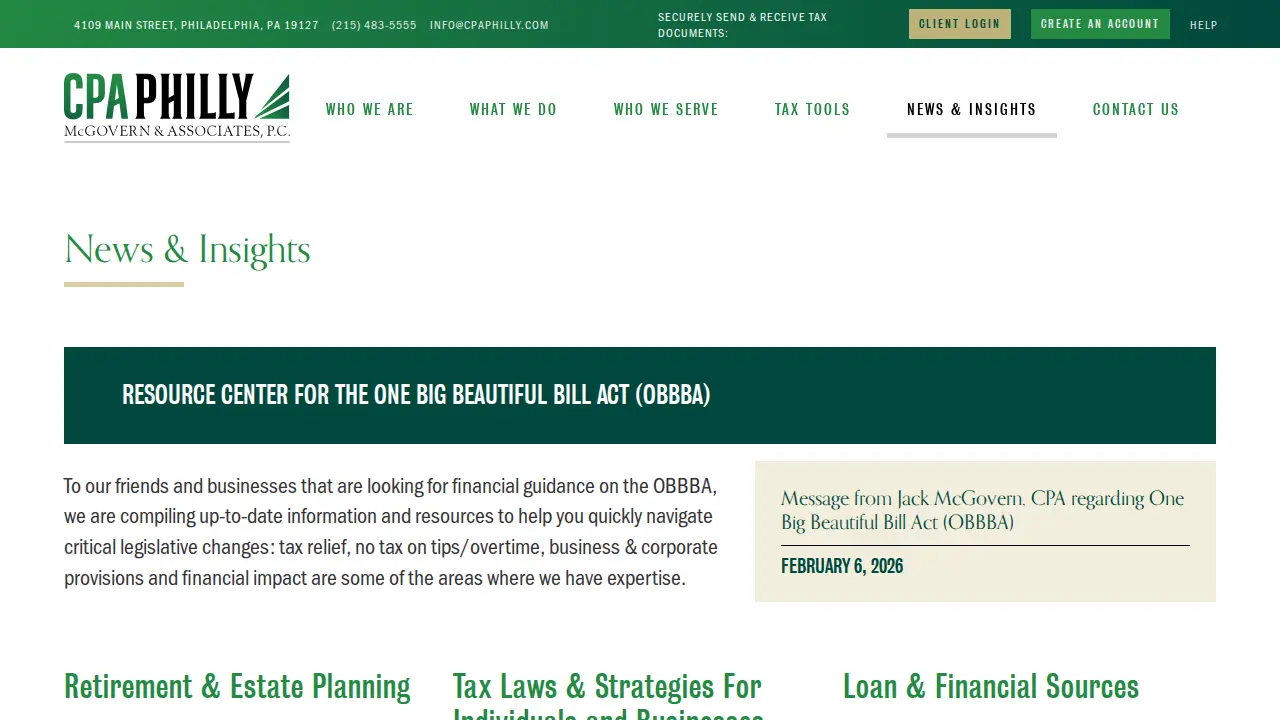 CPA Philly - McGovern & Associates P.C. page