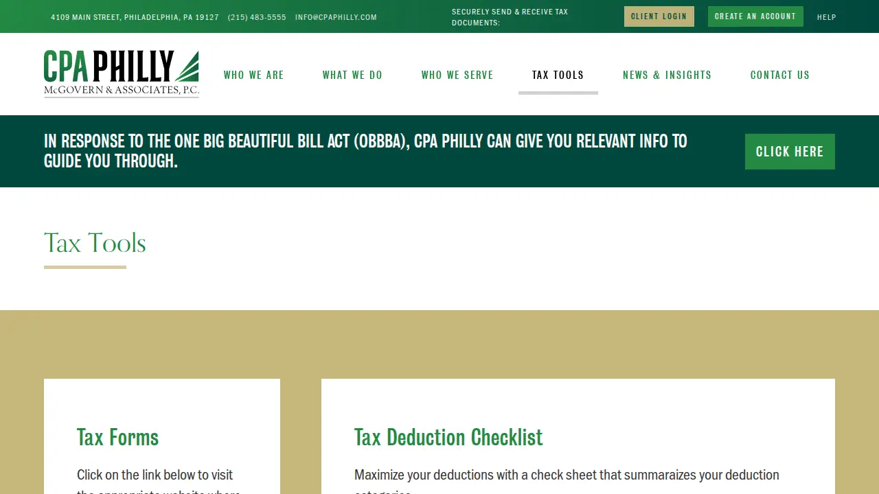 CPA Philly - McGovern & Associates P.C. page