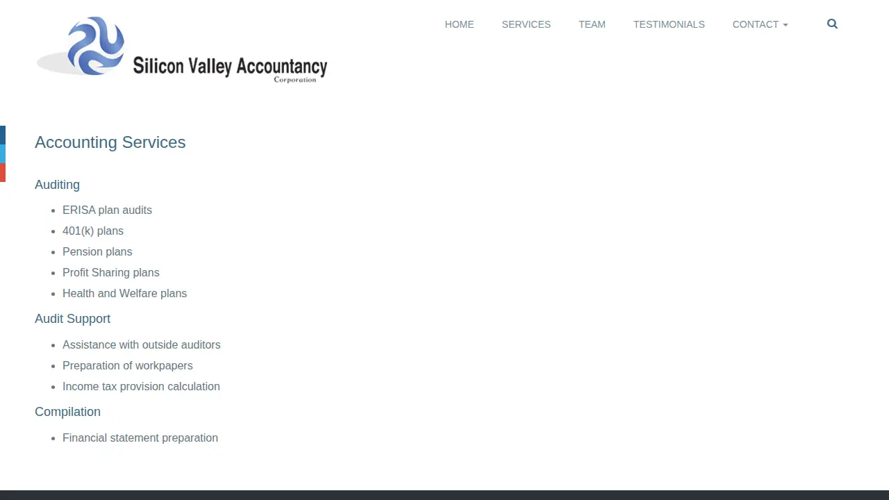 Silicon Valley Accountancy page