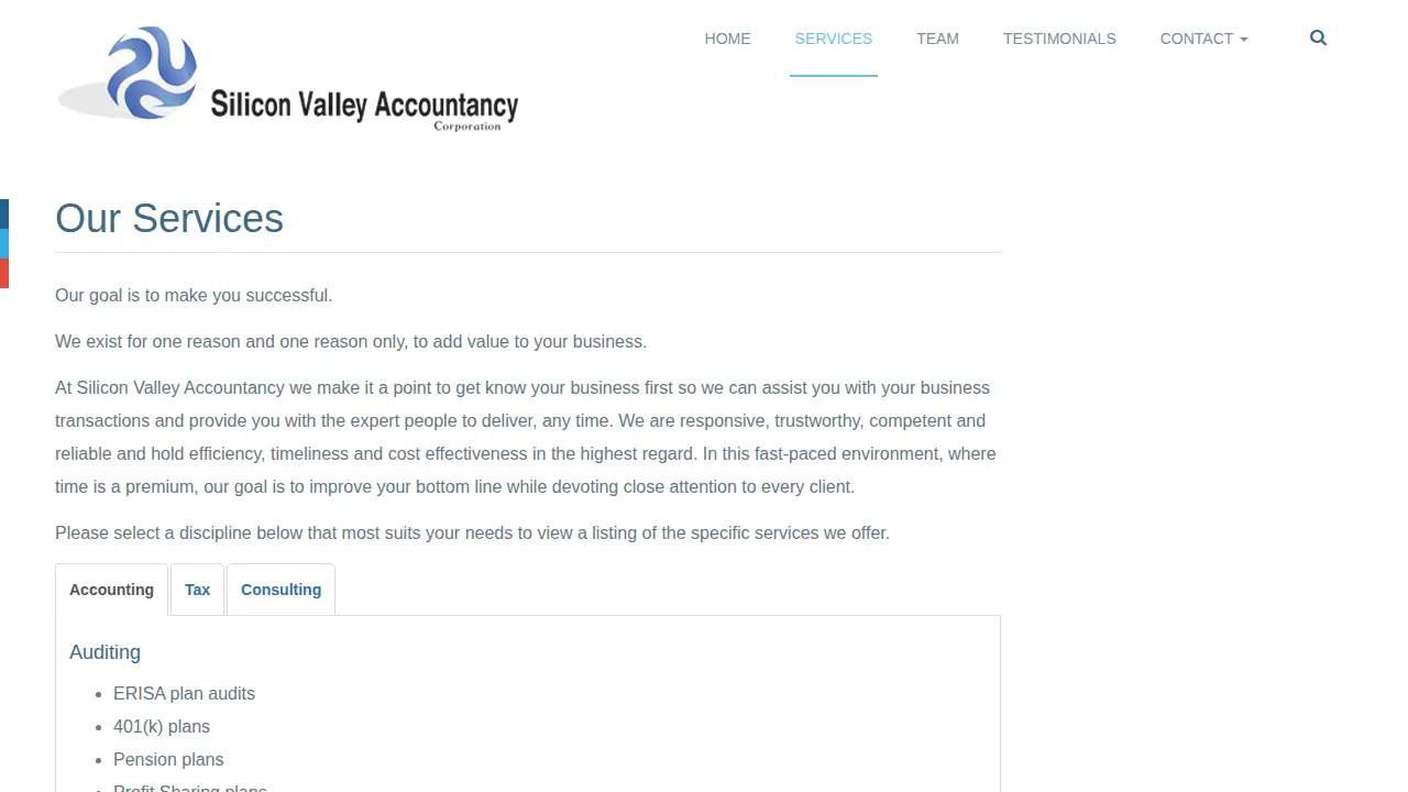 Silicon Valley Accountancy page