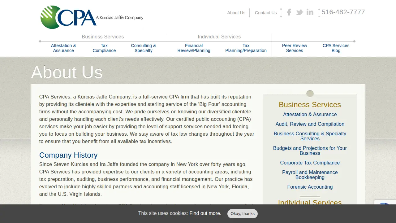 CPA Services Long Island page