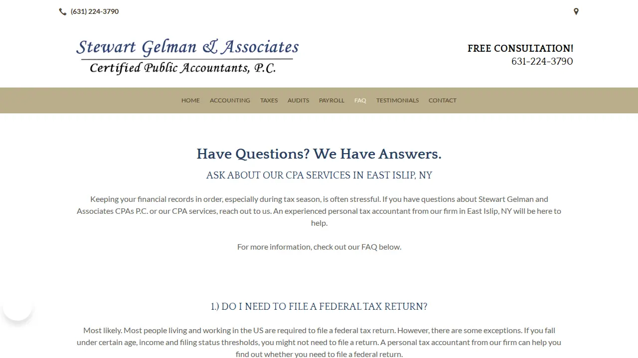 Stewart Gelman & Associates CPA Pc page
