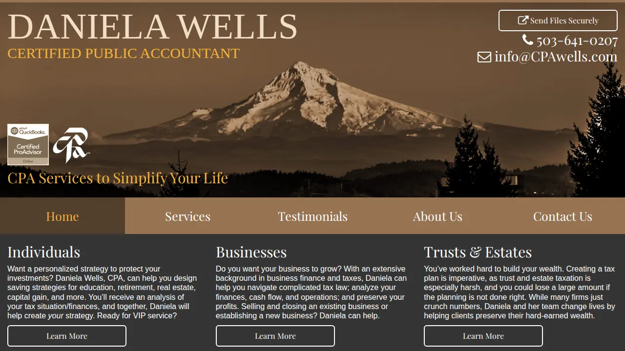 DANIELA WELLS CERTIFIED PUBLIC ACCOUNTANT