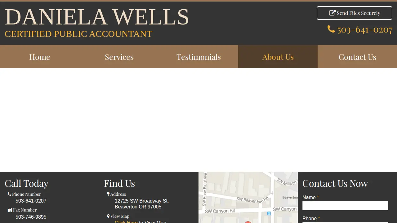 DANIELA WELLS CERTIFIED PUBLIC ACCOUNTANT page