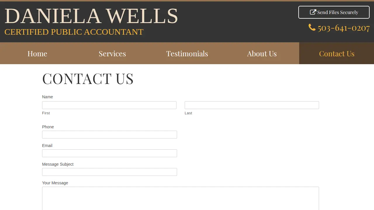 DANIELA WELLS CERTIFIED PUBLIC ACCOUNTANT page