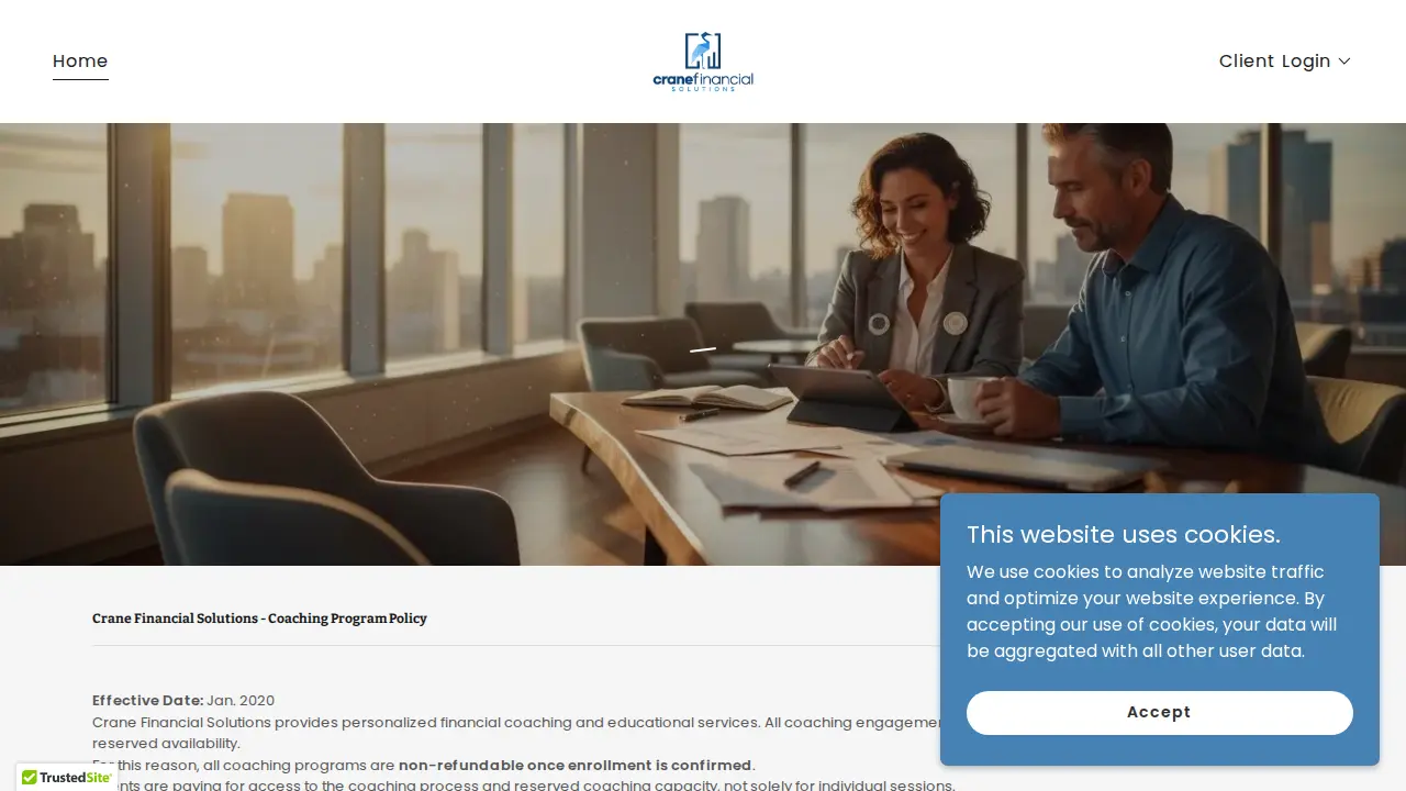 Crane Financial Solutions page