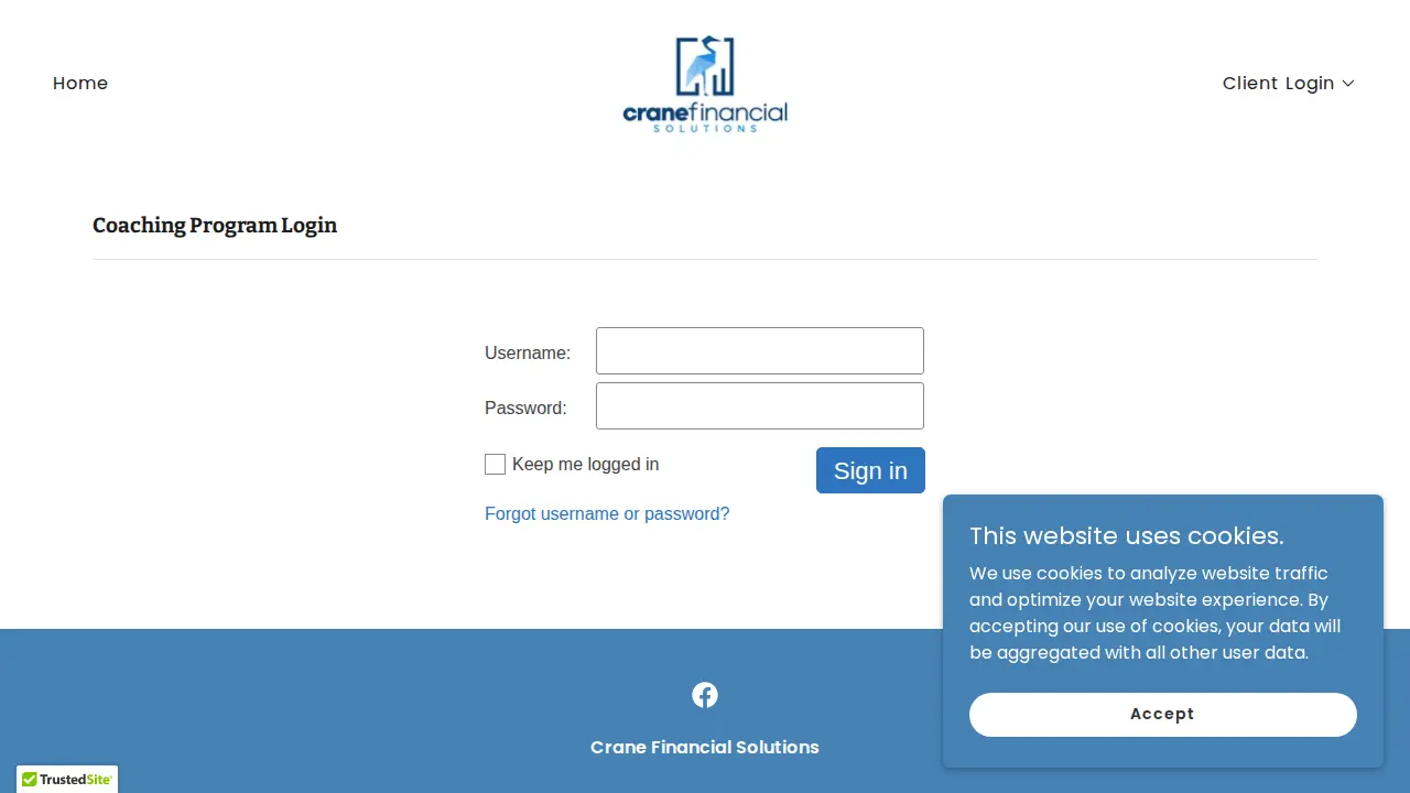 Crane Financial Solutions page