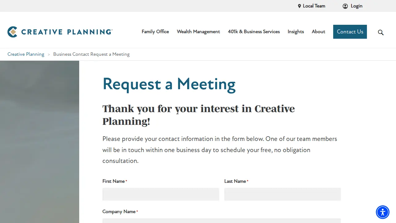 Creative Planning page
