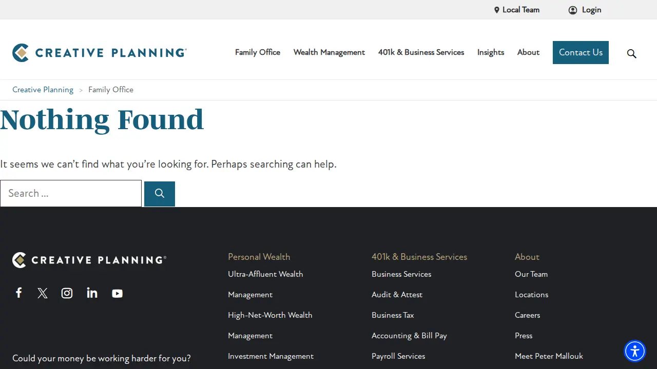 Creative Planning page