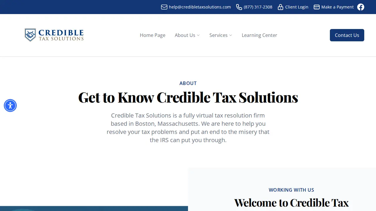 Credible Tax Solutions page